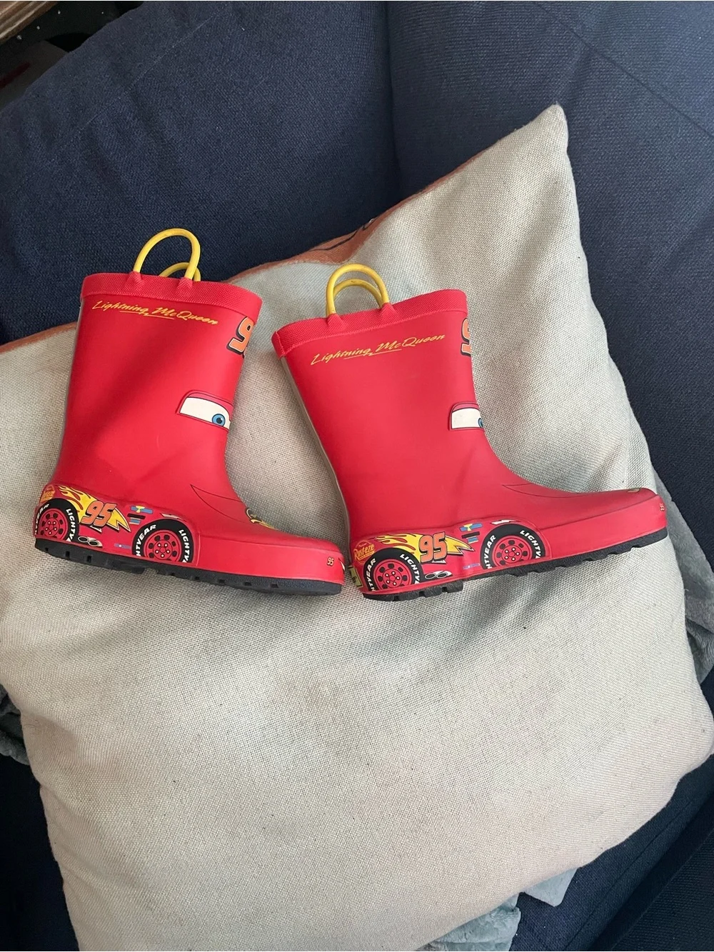 Disney Kids Red Lightning McQueen Rain Boots